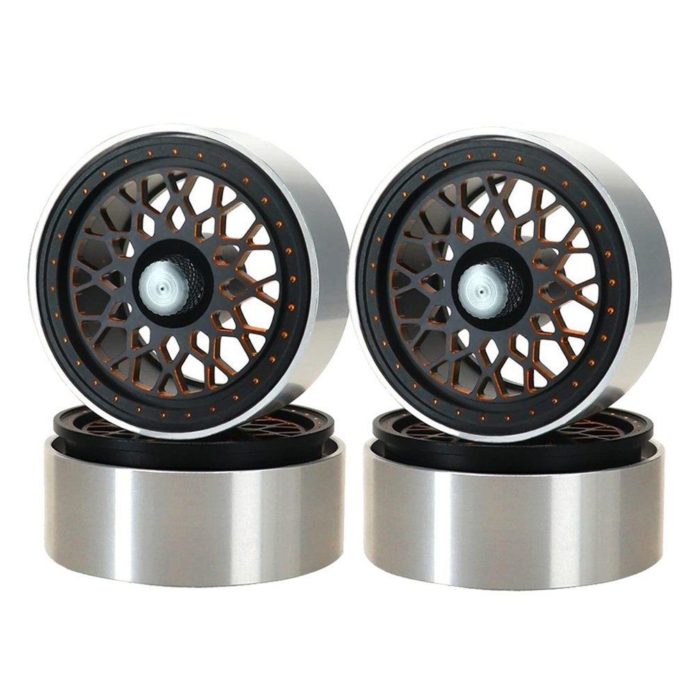 LAFEINA Metal 1.9 inch Beadlock Wheel Rim for 1:10 RC Crawler Car SCX10 90046 AXI03007 D90 MST KM2 Yikong Trax TRX (4PCS)
