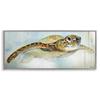 Stupell Industries 'Peaceful Sea Turtle Swimming', Framed Giclee Art, Gray, 24 x 10 Inches, Easy to Hang and Sturdy, Made in USA, by Diannart view 1
