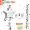Sratte Star Piata with Tassel Mini Silver Piata Festive Star Piata with Stick Blindfold Confetti Foil Piata 12 x 12 x 3 Inch for Adults Anniversary Mexican Birthday Baby Shower Party view 3