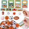 Zhanmai 36 Pcs Valentines Day Sport Stress Balls with Gift Cards for Kids Valentines Basketball Baseball Football Party Favors Supplies for Stuffers Piata Filler Classroom School Exchange Prize view 1