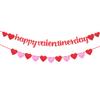 23pcs Red Happy Valentines Day Banner, Romantic Glitter Valentines Day Decorations Banners with Pink&Red Heart Banner for Valentine's Day view 1