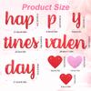 23pcs Red Happy Valentines Day Banner, Romantic Glitter Valentines Day Decorations Banners with Pink&Red Heart Banner for Valentine's Day view 2