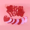 23pcs Red Happy Valentines Day Banner, Romantic Glitter Valentines Day Decorations Banners with Pink&Red Heart Banner for Valentine's Day view 3