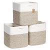 NaturalCozy Storage Cubes 11 Inch Cotton Rope Woven Baskets for Organizing, 3-Pack | Cube Bin Square Shelves Organizer, Classroom, Kids Toy Bins, Closet, Baby Nursery view 1