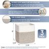 NaturalCozy Storage Cubes 11 Inch Cotton Rope Woven Baskets for Organizing, 3-Pack | Cube Bin Square Shelves Organizer, Classroom, Kids Toy Bins, Closet, Baby Nursery view 2