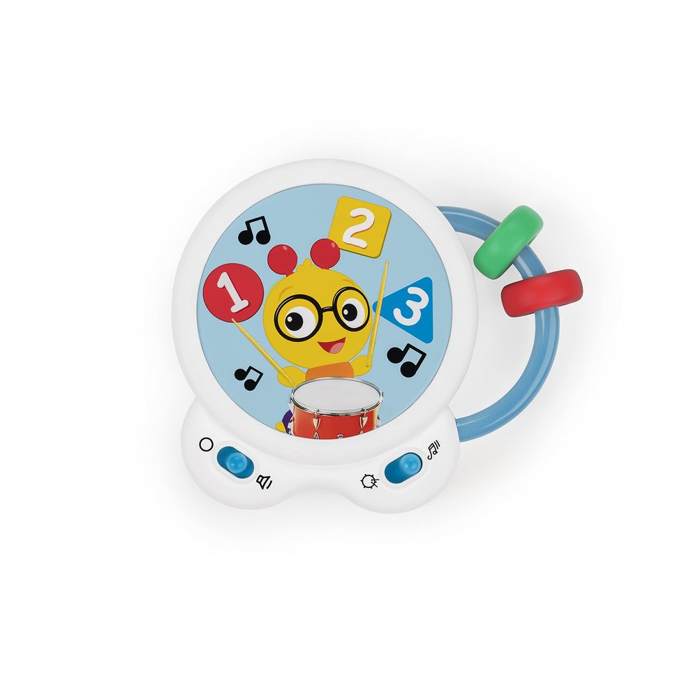 Baby Einstein Tiny Tempo Musical Toy Drum, Ages 3+ Months, Bead Chaser