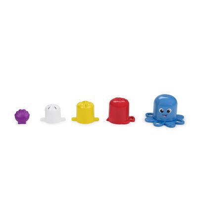 Baby Einstein Ocean Explorers Opuss Stack & Stream Sensory Stacking Cups, Baby and Toddler Bath Toy, Ages 3 Months and up