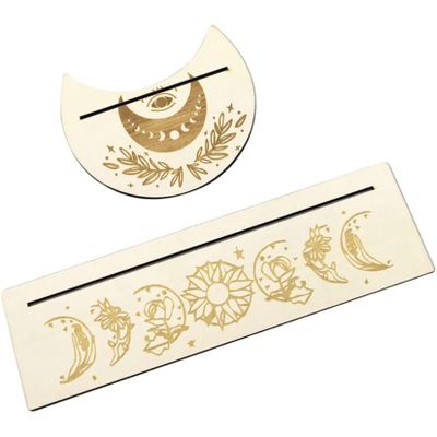 Tarot Card Holder, Stand Wooden Tarot Card Display Stand Divination Tarot Reading Accessories Tarot Board Altar Stand for Display Daily Affirmation Cards Witchy Room Decor,A