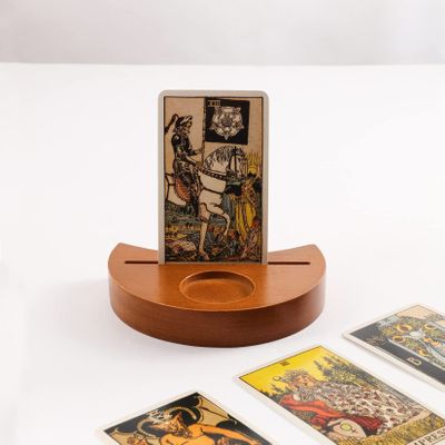 Jayiaine Tarot Card Holder Stand,Wooden Tarot Card Stand,Display Daily Divination Cards,Tarot Reading Accessories,Tarot Card Display Wiccan Altar Supplies for Witchy Room Decor,H