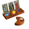 Jayiaine Tarot Card Holder Stand,Wooden Tarot Card Stand,Display Daily Divination Cards,Tarot Reading Accessories,Tarot Card Display Wiccan Altar Supplies for Witchy Room Decor,H view 4