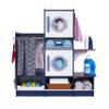 Lil' Jumbl Kids Washer and Dryer Playset, Wooden Children's Pretend Laundry Set, Includes Broom, Dustpan, Iron, Hangers & Basket, Realistic Laundry Room for Kids view 1