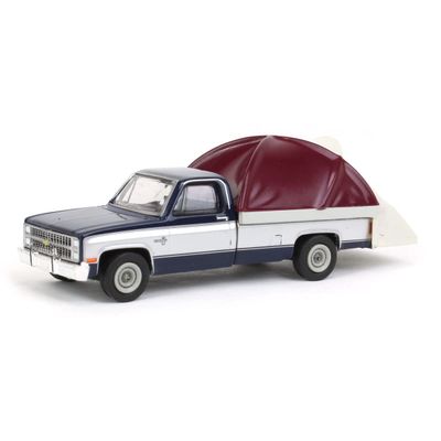 Greenlight 38030-D The Great Outdoors Series 2 - 1982 Chevy C-10 Silverado with Modern Truck Bed Tent 1/64 Scale