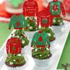24 Pack Ugly Sweater Cupcake Toppers Christmas Tree Deer Snowflake Cupcake Picks Merry Christmas New Year Holiday Ugly Sweater Xmas Party Cake Decorations Supplies view 4