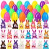 24 Pcs Filled Easter Eggs with Plush Bunny,Colorful Easter Eggs Prefilled with Plush Bunnies,Plush Animals Stuffed Toy for Kids Toddlers Easter Egg Hunt,Easter Basket Stuffers and Easter Party Favors view 1