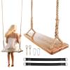 Wooden Tree Swing,500lbs Load Capacity Wooden Swing for Adults & Kids,Adjustable Height,Waterproof Hanging Swing Seat for Indoor,Outdoor,Backyard,Garden,Playground (Adult) view 1
