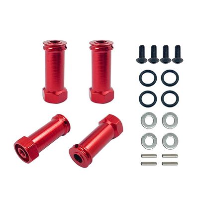 4Pcs 12mm Metal Wheel Hub Hex Adapter Long 30mm Extension Combiner Coupler for 1/10 Traxxas Slash 4X4 HQ727 RC Car Upgrades Part (Color : Red)