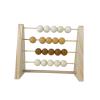 Menolana Montessori Wooden Abacus for Kids Math Multi Color Beads Math Learning for 3 4 5 Year Old, Yellow view 1