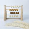 Menolana Montessori Wooden Abacus for Kids Math Multi Color Beads Math Learning for 3 4 5 Year Old, Yellow view 2