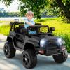 OLAKIDS Kids Ride On Truck, 12V Electric Vehicle Jeep Car with Remote Control, Toddlers Battery Powered Toy with 2 Speeds, Spring Suspension, Double Open Doors, LED Lights, Music, TF, USB, Mp3 (Black) view 2