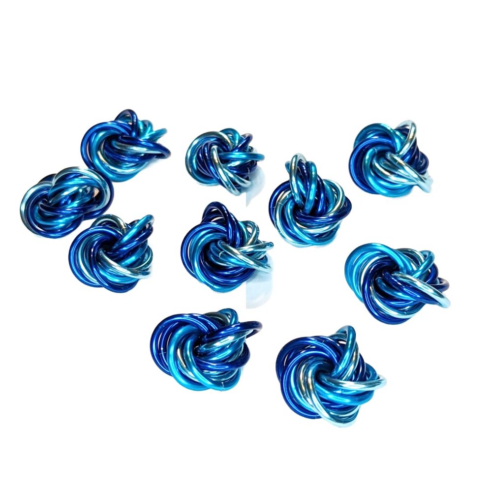 Mbii Fidget Balls (Multi-Packs): Quiet Mobius ADHD Anxiety Stim Stress Relief Toy Tool for Home Travel Office or Desk (Small - 10 Pack, Full, Blues)