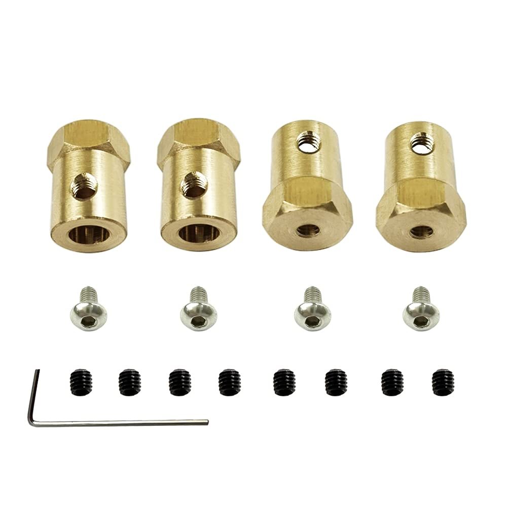 4PCS 5mm to 12mm Brass Combiner Wheel Hub Hex Adapter for WPL B14 B16 B24 B36 C14 C24 MN D90 D91 RC Car Spare Parts