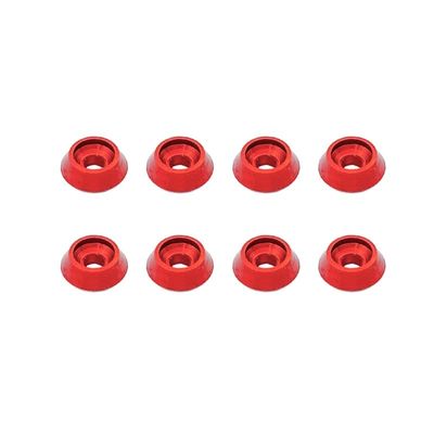 8PCS Metal Conical Screws Washers Countersunk Flat Head Bolts Gaskets for MN MN-D90 WPL B24 B36 RC Car Repair Tool Parts (Color : Red)