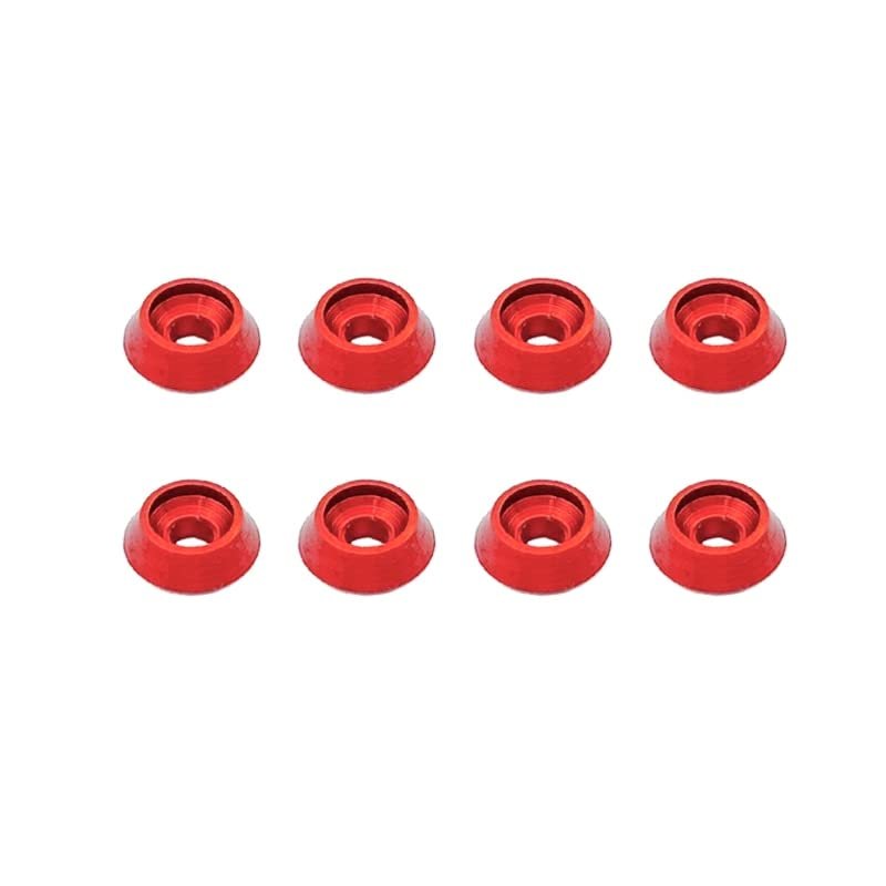 8PCS Metal Conical Screws Washers Countersunk Flat Head Bolts Gaskets for MN MN-D90 WPL B24 B36 RC Car Repair Tool Parts (Color : Red)