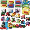 24 Packs Train Building Blocks with Valentines Gift Cards, 6 in 1 Train Building Blocks Sets for Boys Girls Goodie Bags Carnival Prizes Birthday Supplies, Classroom Exchange Prize, Valentine Party view 1