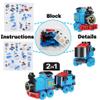 24 Packs Train Building Blocks with Valentines Gift Cards, 6 in 1 Train Building Blocks Sets for Boys Girls Goodie Bags Carnival Prizes Birthday Supplies, Classroom Exchange Prize, Valentine Party view 4