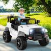 OLAKIDS Kids Ride On Truck, 12V Electric Vehicle Jeep Car with Remote Control, Toddlers Battery Powered Toy with 2 Speeds, Spring Suspension, Double Open Doors, LED Lights, Music, TF, USB, Mp3 (White) view 2