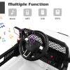 OLAKIDS Kids Ride On Truck, 12V Electric Vehicle Jeep Car with Remote Control, Toddlers Battery Powered Toy with 2 Speeds, Spring Suspension, Double Open Doors, LED Lights, Music, TF, USB, Mp3 (White) view 4
