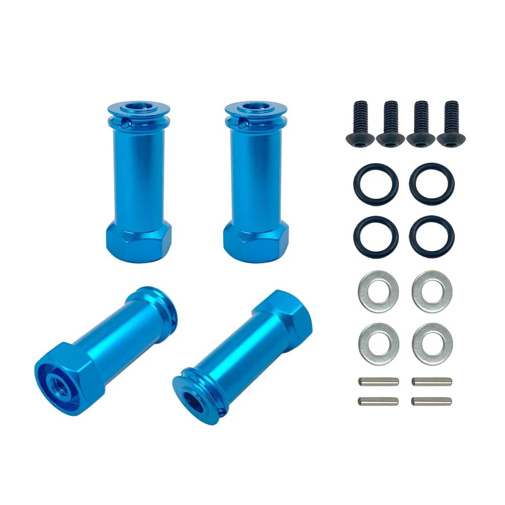 4Pcs 12mm Metal Wheel Hub Hex Adapter Long 30mm Extension Combiner Coupler for 1/10 Traxxas Slash 4X4 HQ727 RC Car Upgrades Part (Color : Sky Blue)