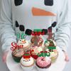 24 Pack Merry Christmas Cupcake Toppers Gender Reveal Cupcake Picks Christmas Tree Hat Gingerbread Man Cupcake Decorations He or She Baby Shower Christmas Cake Decoations Party Supplies view 4