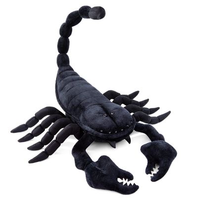 ZHONGXIN MADE Emperor Scorpion Plush Toy - Realistic 16" Black Scorpion Stuffed Animal, Simulation Soft Creeping Animals Scorpion Stuffed Toys, Unique Plushie Toys Model Dolls Collection for Kids