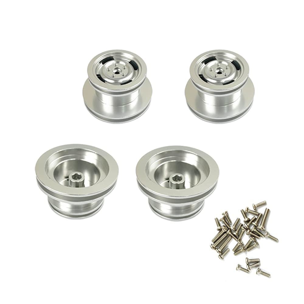 4pcs/Set Metal Wheel Hub for MN-D90 MN-99 MN-91 FJ-45 Model Car Toy (Color : Silver)