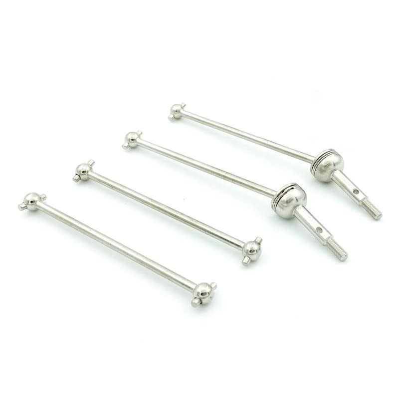 AAPIE 4Pcs Front CVD Universal Drive Shaft & Rear Dog Bone for Wltoys 144001 1/14 RC Drift Racing Car Parts Accessories (Color : Silver)