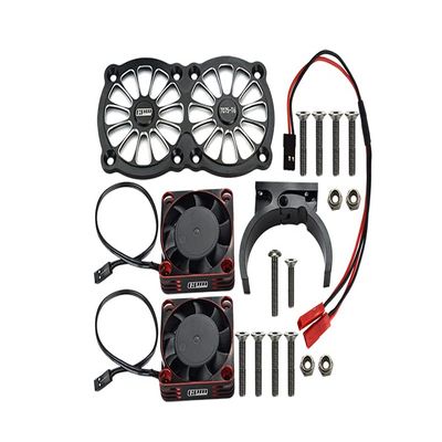 GPM Upgrades Aluminum 7075-T6 Motor Heatsink with Dual Metal Frame Cooling Fan and Adjustable Mount for 1/5 Kraton 8S BLX Monster Truck (ARA110002) (ARA5810) 1/5 X-MAXX XO-01 RC Cars (Black)