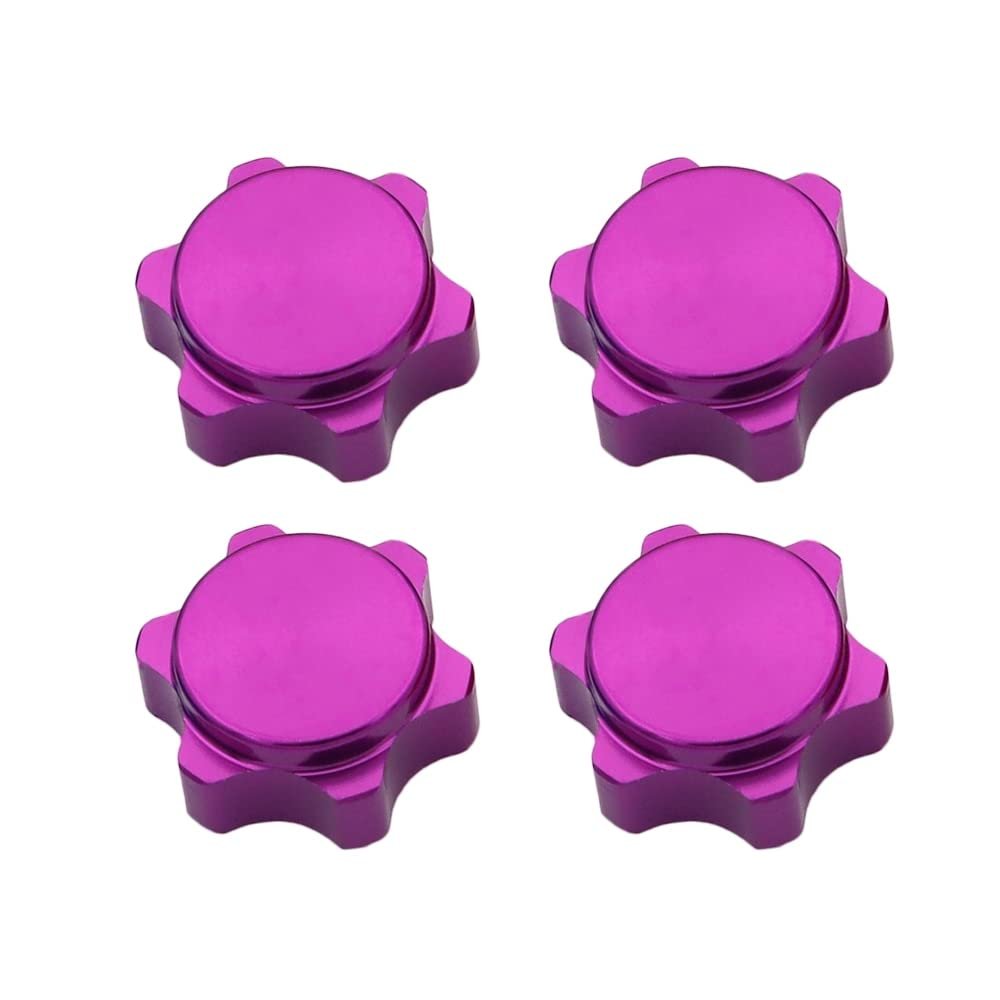 17mm Aluminum Wheel Hub Hex Nut Fine Anti-Dust Cover for 1/8 RC Hobby Car BuggyTruck Hop-Up Parts HSP Axial HPI Himoto (Color : Purple)
