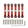 6Pcs Adjustable for Wltoys 1/18 A949 A959 A969 A979 K929 Aluminum Upgrade Spare Parts Metal Linkage Pull Rod Servo Link A959-B (Color : Red) view 1