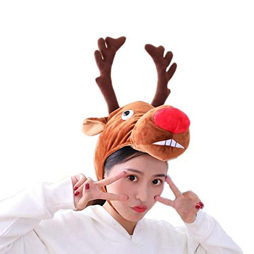Christmas Reindeer Hat Elk Antlers Headband Costume Hair Hoop Headwear Accessories for Christmas Halloween Party Dress Up Home Cosplay Party Performance Costume Accessories Festival Gift Decorations