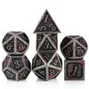 Acient Silver Bloodstained Metal Dice Set DND, DNDND 7PCS Metallic Halloween Die with Metal Case for Dungeons and Dragons Tabletop Games view 1
