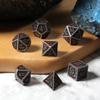 Acient Silver Bloodstained Metal Dice Set DND, DNDND 7PCS Metallic Halloween Die with Metal Case for Dungeons and Dragons Tabletop Games view 3