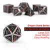 Acient Silver Bloodstained Metal Dice Set DND, DNDND 7PCS Metallic Halloween Die with Metal Case for Dungeons and Dragons Tabletop Games view 4