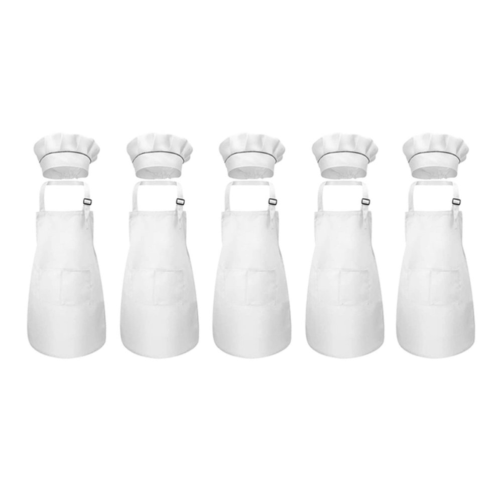 EIFINE 10-Piece Apron and Chef's Hat Set Adjustable Kitchen Apron for Cooking and Painting