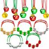 yfstyle Christmas Bell Necklaces Bracelet Set Adjustable Red Green Jingle Necklace Ornaments for Christmas Party-20pcs view 1
