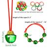 yfstyle Christmas Bell Necklaces Bracelet Set Adjustable Red Green Jingle Necklace Ornaments for Christmas Party-20pcs view 2