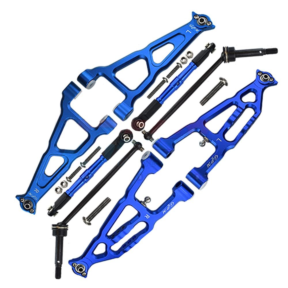 GPM for LOSI 1/10 Baja Rey Aluminum Alloy Front Upper + Lower A-arm + Steering Rod + Front Universal Joint-Set