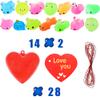 28Pack Valentines Day Gift Cards with Glow in The Dark Mochi Squishies Toys Filled Hearts for Kids Valentine Classroom Exchange, Stress Relief Toys, Valentine Party Favor view 3
