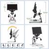 BAHCCE Lab Microscope Slides 8.5 Inch Digital Microscope LCD Display 5X-1200X 1280 * 800 Adjustable 1080P Ranges Tool Microscope Microscope Parts (Color : No Battery) view 3
