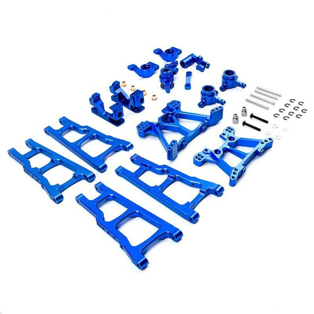 Lifehead Aluminum Alloy Parts Kit Compatible for Traxxas Slash 4X4 1/10 4WD Short Course Truck .Suspension arm Steering Blocks Short axis Carrier Shock Absorber Bracket Steering Bell Cover Assembly